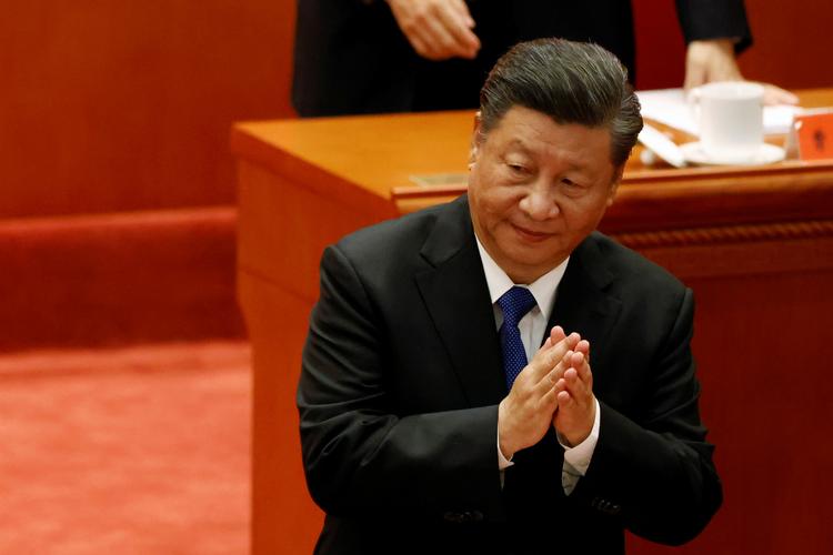 Kinas præsident, Xi Jinping, siger i en tale lørdag, at »en fredelig genforening« med Taiwan »vil og kan blive realiseret«. Foto: Carlos Garcia Rawlins/Ritzau Scanpix