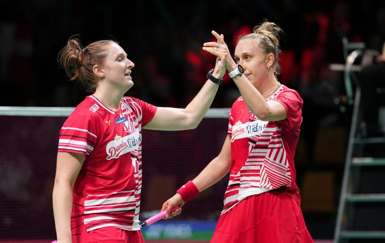 »Altså selvfølgelig følte vi et pres, når det er på hjemmebane til en stor turnering«, lød det fra Maiken Fruergaard efter sejren. Foto: Claus Fisker/Ritzau Scanpix