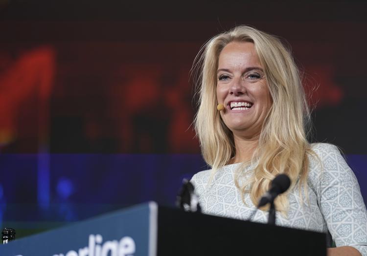 Tonen i den politiske debat om indvandrere kan blive for hånd, siger partiformand Pernille Vermund i sin tale på Nye Borgerliges årsmøde i Vejle. Foto: Claus Fisker/Ritzau Scanpix