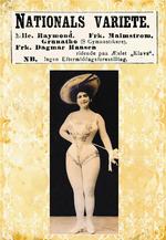 Dagmar i et af de kostumer, der gjorde sig hos det mandlige publikum. Illustration fra bogen. 