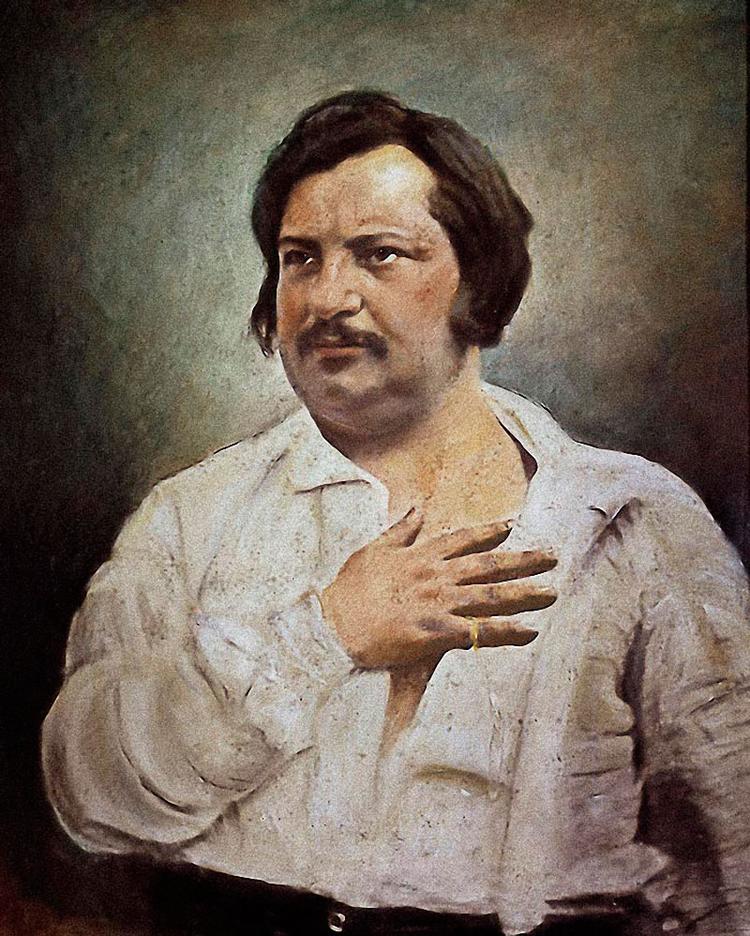 Honoré de Balzac var yderst produktiv, og hans rasende arbejdstempo menes at være en af årsagerne til hans skrantende helbred. Han døde i 1850, 51 år gammel og få måneder efter at han havde giftet sig med sit livs kærlighed. Malet portræt efter foto af Louis-Auguste Bisson Public Domain