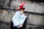 Enhedslistens Asmaa Abdol-Hamid med klaphat som direkte provokation mod Dansk Folkeparti.   Foto: Jonas Pryner Andersen