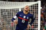 Frankrig Kylian Mbappé scorede fire mål i 8-0-sejren over Kasakhstan lørdag aften. Foto: Franck Fife/Ritzau Scanpix