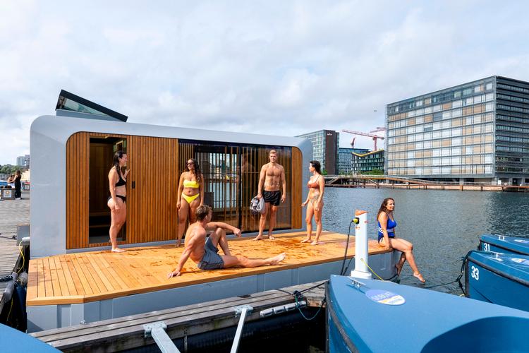 GoBoats nye flydende sauna i Københavns Havn. Foto: Torben Eskerod