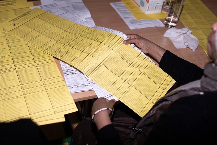 Optælling af stemmer, kommunalvalgt 2021. Foto: Liv Møller Kastrup