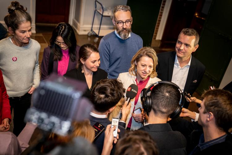 Partilederne efter konstitueringen, der gør socialdemokratenres Sophie Hæstorp til overborgmester. Foto: Mads Claus Rasmussen/Ritzau Scanpix