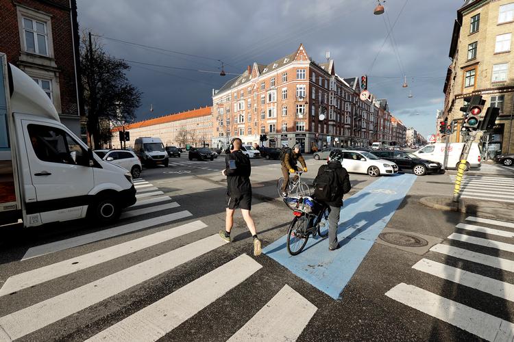 Transportministeren kritiserer cyklisterne for dårlig trafikadfærd. Arkivfoto fra Ågade/Jagtvejkrydset, hvor 11 er kvæstet eller slået ihjel i trafikken i årene fra 2014 til 2018.. Foto: Jens Dresling