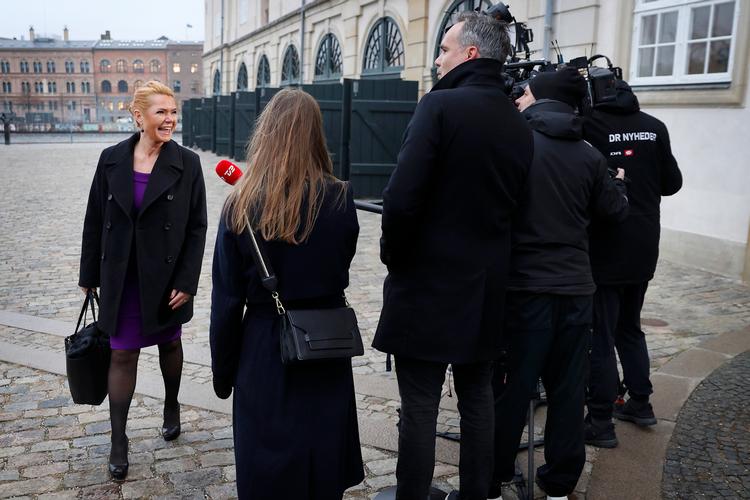 Inger Støjberg på vej til Rigsretten i Eigtveds Pakhus tidligere i dag.  Foto: Jens Dresling
