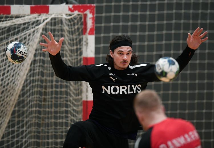 Jannick Green deltog ved mandagens træning forud for EM-slutrunden..   Foto: Lars Poulsen