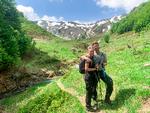 Helene Gerber og Kenan Sabonovic på hike i Prokletije nationalpark i Montenegro  