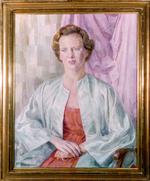     Franciska Clausens portrætmaleri af dronning Margrethe II fra 1977.   Foto: Livgardens Kaserne