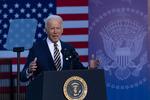 USA's præsident Joe Biden efterlyste tirsdag i en stor tale i Atlanta i delstaten Georgia nye love, der skal sikre mod valgmanipulation.  Foto: Megan Varner/Ritzau Scanpix