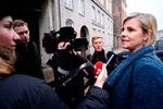 Formandskandidat Merete Dea Larsen ankommer til TV-debat om formandsposten i Dansk Folkeparti, i København søndag den 16. januar 2022. De fire kandidater til formandsposten er Morten Messerschmidt, Martin Henriksen, Merete Dea Larsen og Erik Høgh-Sørensen, mødes til den eneste debat før kampvalget om formandsposten afgøres på et årsmøde i Herning.. (Foto: Philip Davali/Ritzau Scanpix)   Foto: Philip Davali/Ritzau Scanpix