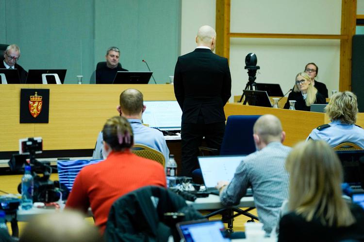 Anders Behring Breivik fotograferet i retten i går . Foto: Ole Berg-rusten/Ritzau Scanpix