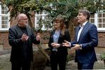 Idéerne stod i kø for at komme ud, da     Jens Kramer Mikkelsen, Benedikte Kiær og Brian Mikkelsen lancerede det nye Velfærdsråd hos Mødrehjælpen i København.  Foto: Katrine Hørup Noer