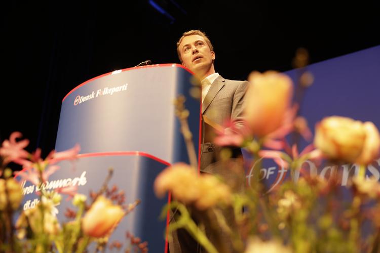 Morten Messerschmidt høstede det største bifald under sin tale til de delegerede i salen - og fik også flertallet af stemmerne ved den efterfølgende afstemning. Foto: Tilde Døssing Tornbjerg