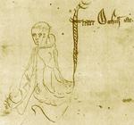 Willian af Ockham, 1287 –1347, var en engelsk franciskanermunk, teolog og blændende frygtløs logiker. Han lagde sig ud med pavemagten, i diskussionen om Jesus og disciplene ejede deres eget tøj. For hvis de ikke gjorde, havde kirken så ret til sine overdådige besiddelser?  Foto: wikimedia