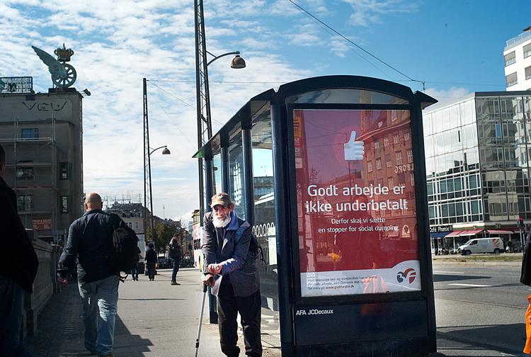 Tiggeren her på billedet er ikke den litauiske mand, som er aktuel i sagen ved Højesteret, men en anden fotograferet i 2014 ved Hovedbanegården i København.
 Foto: Lars Hansen