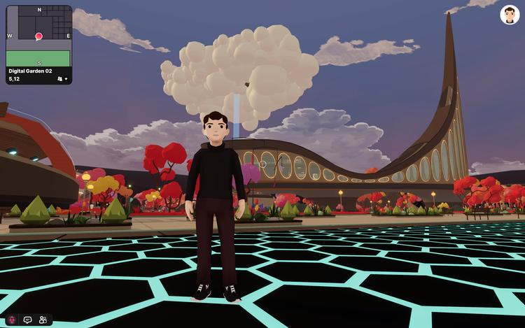 Et metavers er et digitalt spillignende lag oven på virkeligheden. Et af eksemplerne er Decentraland. Illustration Decentraland