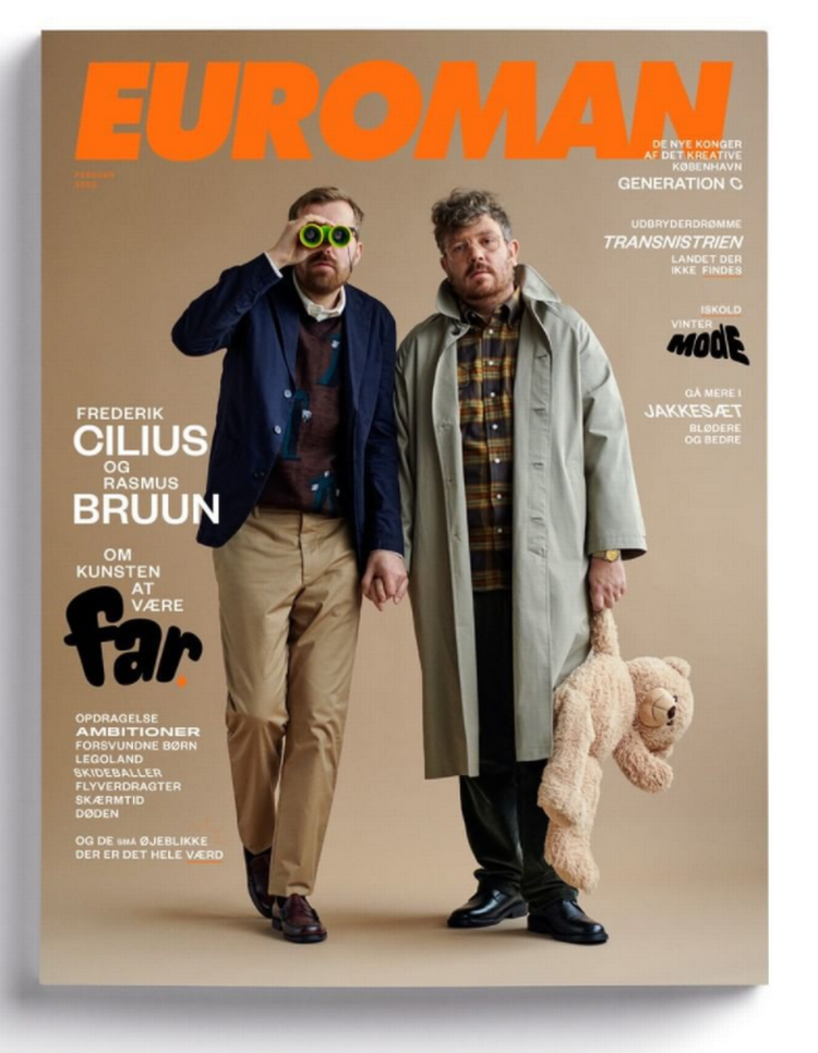 Forsiden på februar-udgaven af Euroman med far-tema. Foto: Euroman/PR