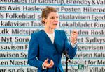 Kulturminister Ane Halsboe-Jørgensen (S) ved præsentationen regeringens medieudspil 3. februar 2022..  Foto: Claus Bech/Ritzau Scanpix