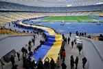 Den 16. februar gennemførte den ukrainske stat en 'Foreningens Dag' i Kiev, landets hovedstad, samt andre steder i landet. Begivenheden skulle vise sammenhold på trods af truslen om en russisk invasion.  Foto: Sergei Chuzavkov/Ritzau Scanpix