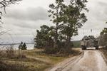 Gotlands regiment patruljerer kysten i tanks, mens spændingerne vokser.  Foto: Tt News Agency/Ritzau Scanpix