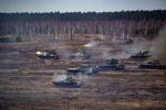 Rusland fremviste kort før invasionen af Ukraine sin militære formåen i en storstilet øvelse med Hviderusland. Foto: -/Ritzau Scanpix
