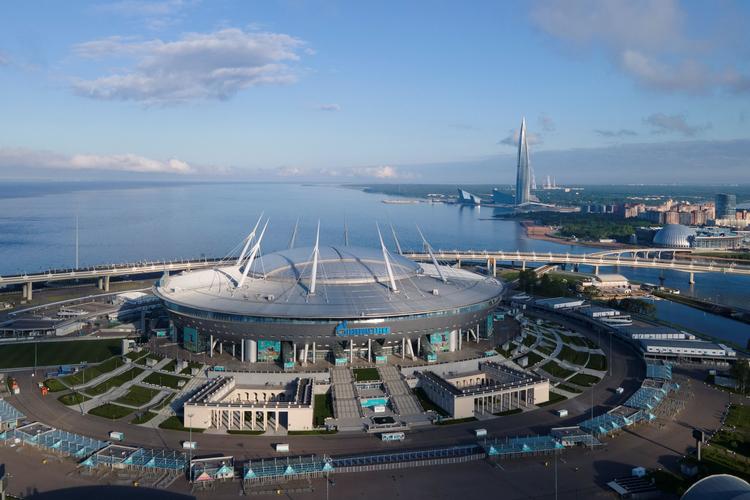 Gazprom Arena i Skt. Petersborg. Fredag formiddag blev Champions League-finalen 28. maj flyttet fra Skt. Petersborg til Stade de France i Paris.  Foto: Anton Vaganov/Ritzau Scanpix