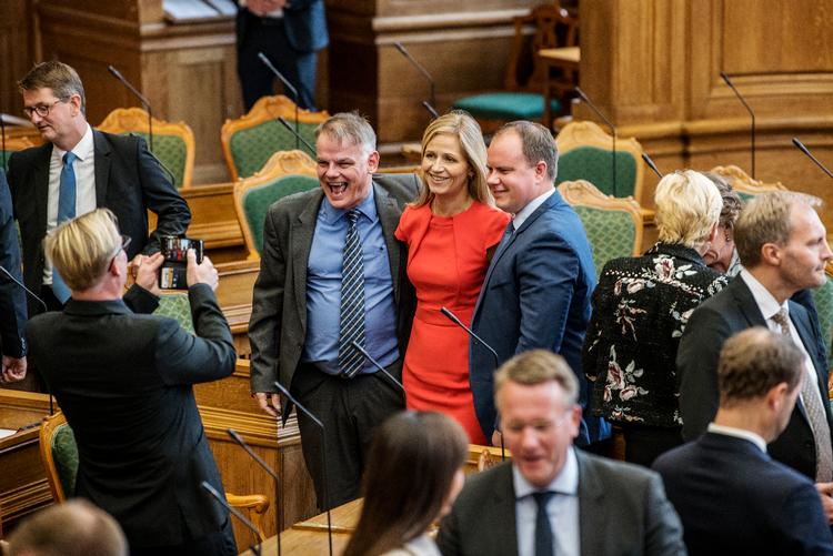 Marie Krarup sammen med Christian Langballe og Martin Henriksen ved Folketingets åbning i 2018. Foto: Stine Bidstrup/ritzau/Stine Bidstrup