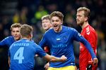 20-årige  Henrik Heggheim fik scoret sit første mål i Superligaen for Brøndby.  Foto: Jens Dresling
