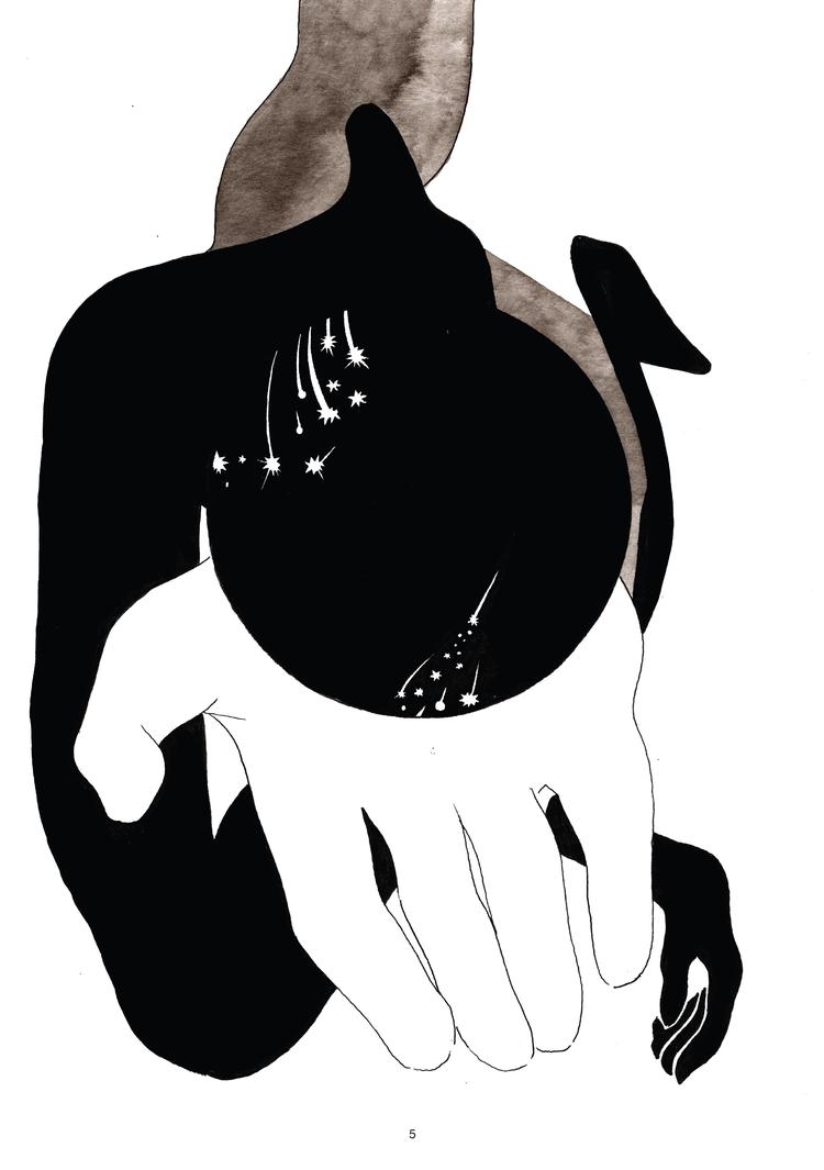 Ligesom i sine tidligere tegneserier fortæller Antoine Cossé med gråtudvaskede akvareller og fede, tuschsorte penselstrøg. Illustration fra bogen 