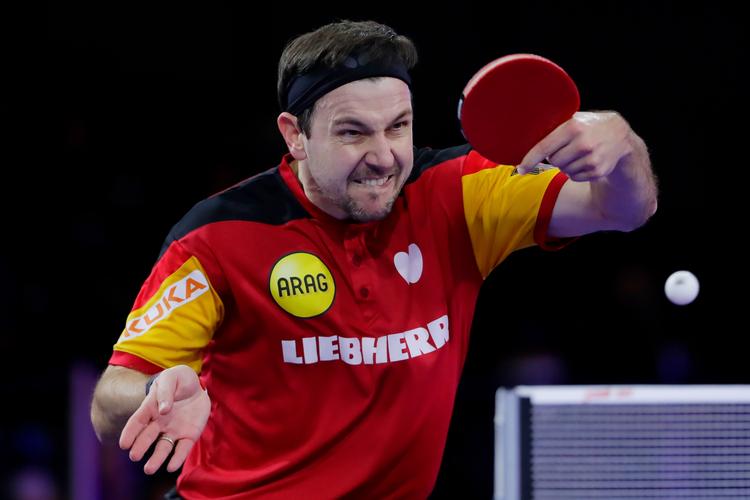  Udelukkelsen af Rusland og Belarus fra blandt andet bordtennis, kom på bizar vis til udtryk, da Borussia Düsseldorf med Timo Boll vandt semifinalen i Champions League over Saarbrücken og derefter blev kåret som vindere af turneringen, da den anden semifinale stod mellem to russiske hold. Foto: Michael Wyke/Ritzau Scanpix