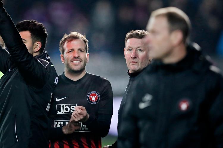 I 2016 spillede hollænderen Rafael van der Vaart (tv.) for FC Midtjylland, der havde Jess Thorup (th.) som cheftræner.  Foto: Jens Dresling