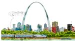 St. Louis ligger, hvor floderne Missisippi og Missouri løber sammen, og har fra start været et vigtigt knudepunkt for handel og transport. Byen er kendt som 'Porten mod vest'.   Foto: Roald Als/POLITIKEN