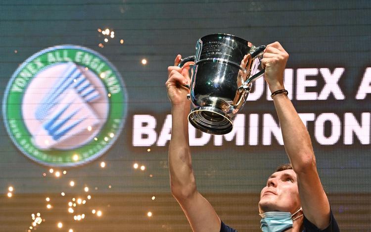 Viktor Axelsen er strøget gennem den 123 år gamle All England-turnering i Birmingham. Ikke et eneste sæt har han tabt. Foto: Justin Tallis/Ritzau Scanpix