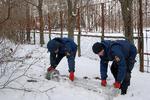 Ukrainske bomberyddere fjerner russisk ammunition efter en beskydning af et beboelseskvarter i Kharkiv. Foto: Stringer/Ritzau Scanpix