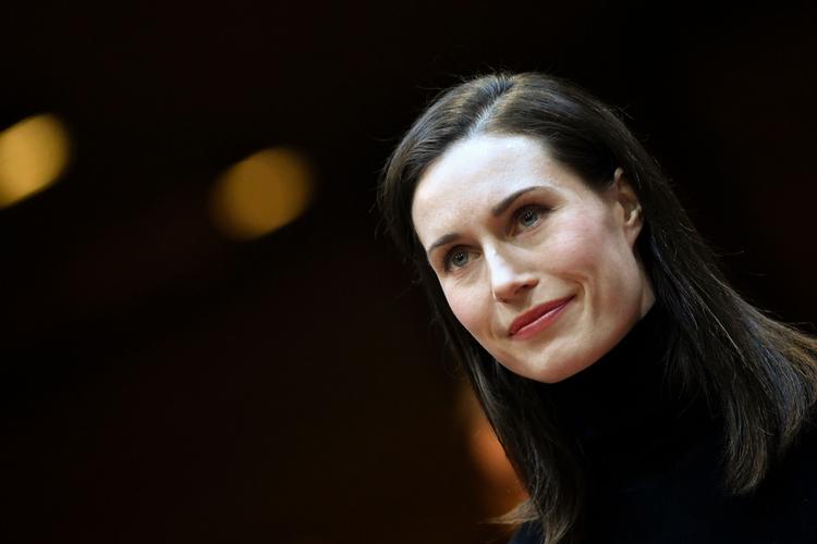 Finlands statsminister, Sanna Marin, fotograferet ved et EU-topmøde i Bruxelles 25. marts.  Foto: John Thys/Ritzau Scanpix