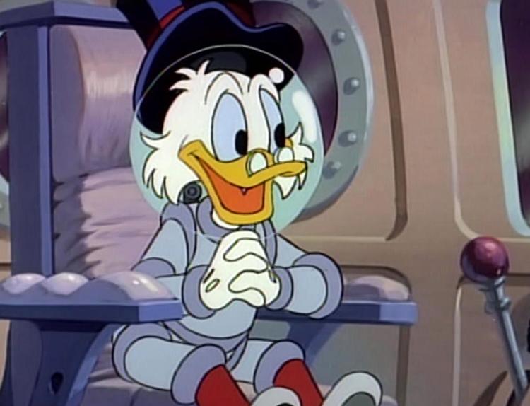 Den gamle gnier Joakim von And har ændret sig fra kynisk kapitalist til følsom nabo med en særpræget nevø.  Foto: Foto fra udsendelsen/DR