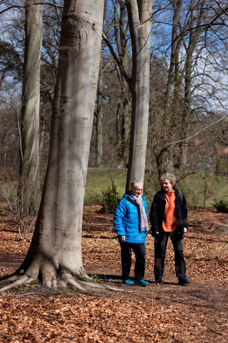 Ritt Bjerregaard og Christine Antorini går minimum 10 kilometer sammen, når de vandrer. For det er på de længere ture, stilheden finder frem.  Foto: Thomas Borberg