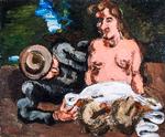 Det er et klassisk motiv, som Manet allerede havde skabt skandale med i 1863. Her i Vilhelm Lundstrøms version fra 1920 i den virkelig sjove og gode blævrende stil, som Lundstrøm excellerede i omkring år 1920.  Foto: Niels Fabæk