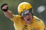 Bradley Wiggins vandt Tour de France i 2012, her ses han i den gule trøje det år.  Foto: Laurent Rebours/Ritzau Scanpix