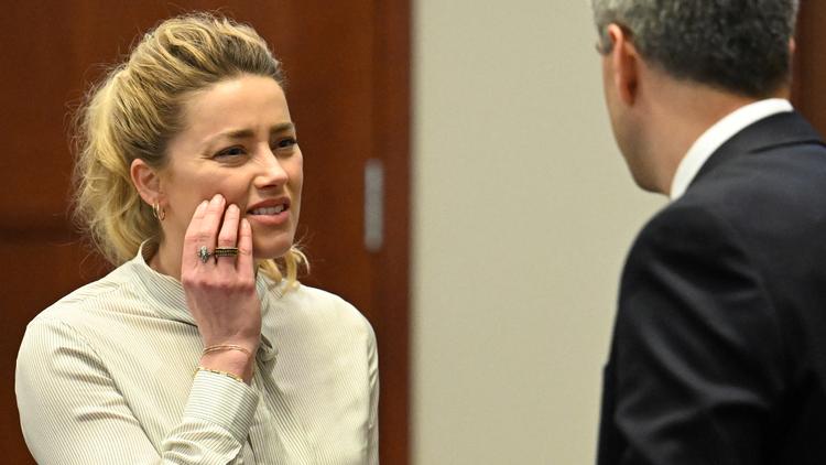 Amber Heard var til stede i retten, mens Johnny Depp gav sin forklaring.  Foto: Pool/Ritzau Scanpix