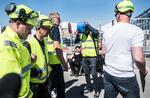 Blokade ved en byggeplads på Vindmøllevej i København, hvor der blev demonstreret mod social dumpning. Arkivfoto.  Foto: Mogens Flindt