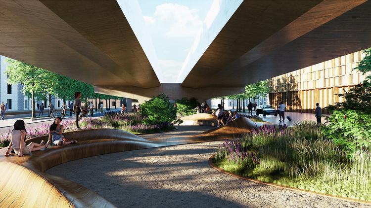 De foreløbige tegninger af området i Nordhavn, der ligger mellem metrostationerne Nordhavn og Orientkaj.  Foto: Keingart Space_Activators