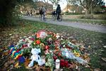 Blomster blev lagt i Elverparken efter drabet på Louise Borglit. Foto: Jens Dresling