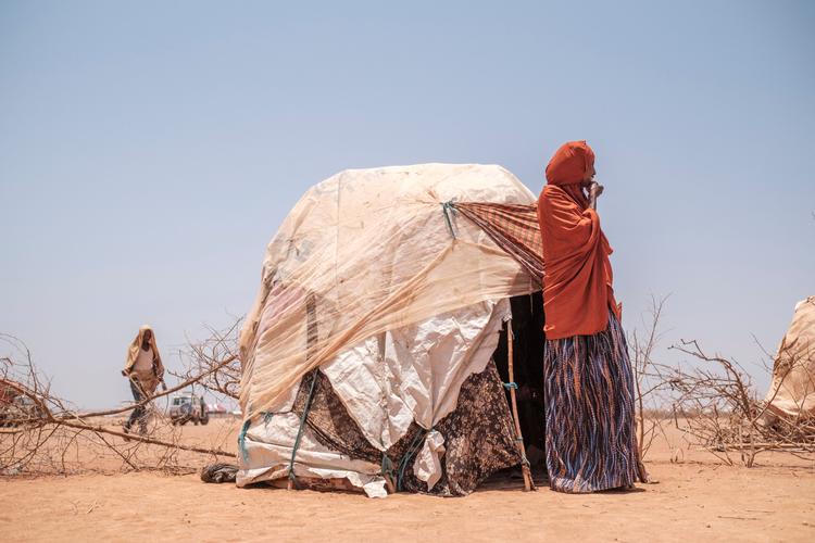 En tørke i Etiopien har sendt tusinder på flugt de seneste uger. Men kravet om klimahandling risikerer at blive overskygget af økonomisk uro og krigen i Ukraine, siger FN's klimachef inden et topmøde i København.
 Foto: Eduardo Soteras/Ritzau Scanpix