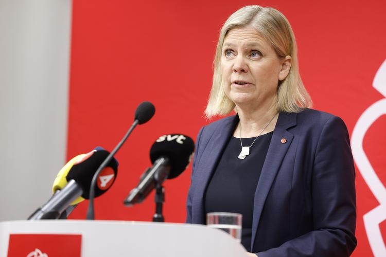Den svenske statsminister Magdalena Andersson er vendt på en tallerken i spørgmålet om Sveriges medlemskab af Nato.  Foto: 1081 Fredrik Persson/tt/Ritzau Scanpix