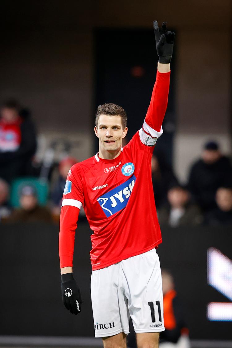 Silkeborgs Nicklas Helenius var med i opløbet om at blive årets spiller i Superligaen.  Foto: Jens Dresling