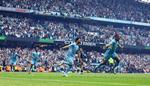    Ilkay Gündogan blev den store helt for Manchester City med to mål efter sin indskiftning. Her har han (nr. 2 fh.) netop scoret sejrsmålet til 3-2. Foto: Hannah Mckay/Ritzau Scanpix